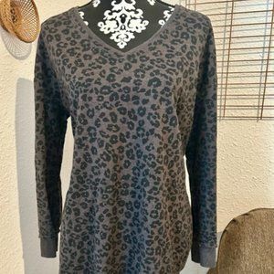 Z Supply Weekender V-neck Animal Print Sweatshirt
